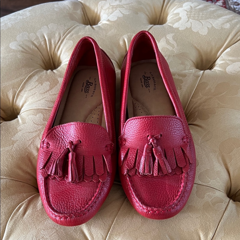G.H. Bass & Co. Red Leather Loafers